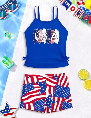 NAPU Girls Tankini Swimsuit Tropical Girls Swimsuit with Boyshort 2 Piece Bathing Suit for Girls Swimwear Set 5-12 Years in Saudi Arabia