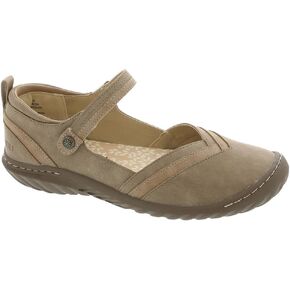 JBU Women's Raven Fashion Comfort Casual Classic Mary Jane Flat, Taupe Shimmer, 11 Wide