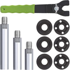 5/8"-11 Angle Grinder Extension Shaft Connecting Rod with Grinder Adjustable Spanner Wrench Flange Nut Set for Bosch Milwaukee Dewalt Makita Metabo Ryobi Black Decker (3"+4"+5.5")