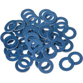 Mudder 50 Pieces Aluminum Engine Transmission Fluid Oil Crush Washers Drain Plug Gaskets, Compatible with Toyota, Scion Part 90430-12031