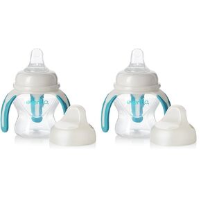Evenflo Feeding Soft-flo Trainer Sippy Cup with Handle for Growing Baby and Toddler - Clear, 5 Ounce (Pack of 2)