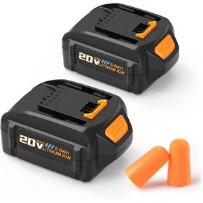 2 Pack Replace for WA3575 Worx 20V Battery and Charger Kit, Compatible with All Worx 20V Batteries WA3520 WG151s WG155s WG251s WG255s WA3525