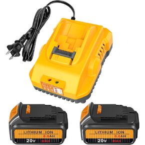 2Pack 6.0Ah Battery Replacement for Dewalt 20V Max Battery with DCB112 Battery Charger Station
