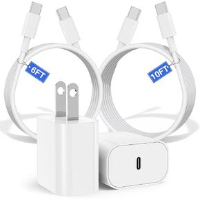 iPhone 15 Charger Fast Charging 30W and 10ft USB C to C Cable Cord Long, Type C Block for Apple iPhone 15 Plus/15 Pro Max,iPad Pro 12.9/11 inch/Air/Mini/6 Gen,iPad Wall Plug Cube Brick,Samsung Galaxy