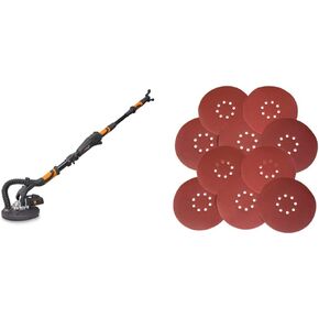 WEN 6369 Variable Speed 5 Amp Drywall Sander Bundle with 80-Grit Sandpaper