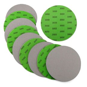 POLIWELL Auto Performance Foam Discs, 6 Inch Sanding Discs P3000 Grit Fine 10pcs H&L Sandpaper for Wet Polishing, Car Clear Coat, Headlight Restore, Detail Paint Scratches Remove, Finishes Refined
