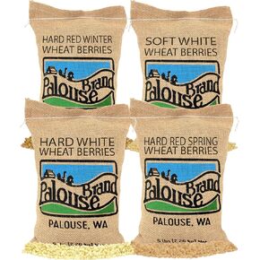 Certified Glyphosate Residue Free Hard Red Winter Wheat Berries | 5 LBS | Family Farmed in Washington State | Non-GMO Project Verified | 100% Non-Irradiated | Certified Kosher Parve | Field Traced | Burlap Bag in Saudi Arabia
