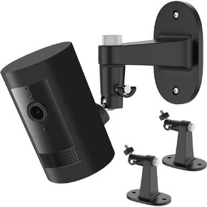 2Pack Ring Camera Wall Mount for Ring Stick Up Cam Battery/Plug-in 3rd Gen/Stick Up Camera Pro Battery/Ring Indoor Cam(1st Gen), 360 Degree Adjustable No Drilling Mount for Ring Outdoor Indoor Camera