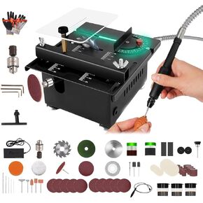 Liftable Mini Multi-Functional Table Saw Liftable Mini Table Saw For Crafts,Small Craftsman Tablesaw Cutting Grinding Polishing Engraving All-In-One Machine (C-Higher version)