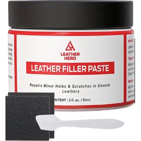 Leather Filler for Filling or Repairing Holes, Tears, Cracks, Scratches, for Leather Car Seats, Furniture, Shoes- Flexible with Applicator (100mL)