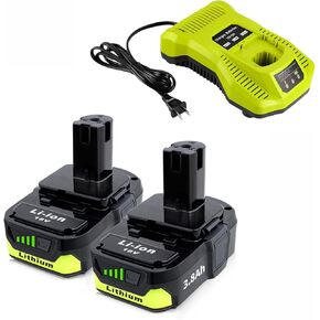 تمت ترقيته 3.8AH P102 استبدال بطارية Ryobi 18V وشاحن التحرير والسرد الليثيوم أيون متوافق مع Ryobi 18V واحد + البطارية P108 P103 P104 P105 P109 P122 أدوات الطاقة اللاسلكية وشاحن P117 P118