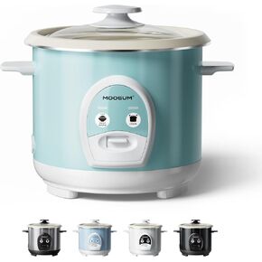 Electric Rice Cooker with One Touch for Asian Japanese Sushi Rice, 3-cup Uncooked/6-cup Cooked, Fast&Convenient Cooker with Ceramic Nonstick Coating inner pot, Auto Warmer, Black