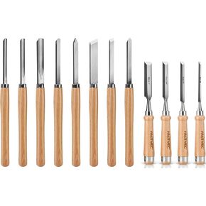 HAUTMEC 8PCS Wood Turning Chisel & 4PCS Wood Chisel