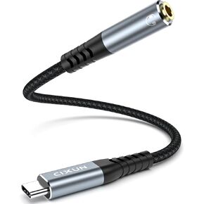 USB C to 3.5mm Headphone and Charger Adapter, Hi-Res 32bit/384kHz USB C to Headphone Jack Adapter Aux Cord, 2 in 1 USB C Splitter to Dongle Cable with PD 60W for iPhone 16, iPad Pro