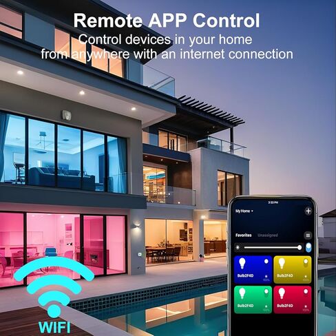 مصابيح الإضاءة الذكية Luckystyle، 9W A19 E26 800LM WiFi Bluetooth LED لمبات متوافقة مع Alexa وGoogle Assistant والمنزل، 16 مليون لون لمزامنة الموسيقى متغيرة الألوان لمبة أضواء RGBWW قابلة للتعتيم (4) in Kuwait