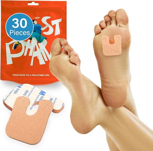 وسائد مسامير القدم، مزيلات مسامير القدم للقدمين، وسائد مسامير القدم ذاتية اللصق، واقيات مسامير القدم وتقليل الاحتكاك - شكل دائري، 10 ورقات (إجمالي 90 قطعة) in Kuwait