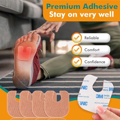 وسائد مسامير القدم، مزيلات مسامير القدم للقدمين، وسائد مسامير القدم ذاتية اللصق، واقيات مسامير القدم وتقليل الاحتكاك - شكل دائري، 10 ورقات (إجمالي 90 قطعة) in Kuwait