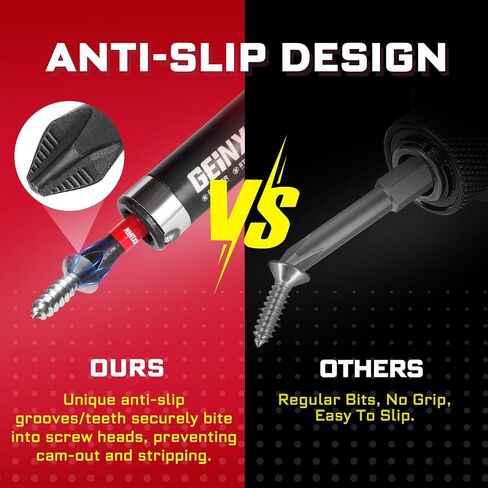 Geinxurn Impact Tough #2 Phillips 6 بوصة. لقم سائق إدراج رأس مضادة للانزلاق، 5 عبوات 1/4 بوصة سداسية ساق طويلة متقاطعة مغناطيسية PH2 مجموعة لقم مفك براغي in Kuwait