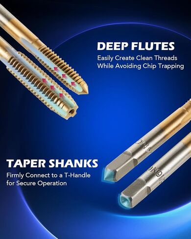 Orion Motor Tech SAE Tap and Die Set Standard | #4, 6, 8, 10, 12, 1/4, 5/16, 3/8, 7/16, 1/2" Tap Set and Die Set | Thread Repair Kits for Threading and Rethreading Internal and External Threads in Saudi Arabia