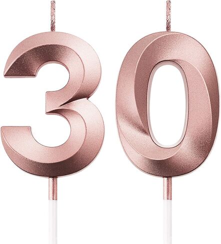 شموع عيد الميلاد الثلاثين، شموع رقمية للكيك، شموع عيد ميلاد سعيد لتزيين الكيك لحفلات أعياد الميلاد وحفلات الزفاف والاحتفال بالذكرى السنوية (ذهبي) in Saudi Arabia