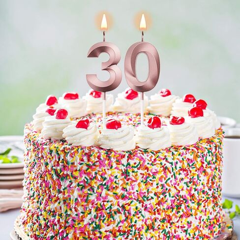 شموع عيد الميلاد الثلاثين، شموع رقمية للكيك، شموع عيد ميلاد سعيد لتزيين الكيك لحفلات أعياد الميلاد وحفلات الزفاف والاحتفال بالذكرى السنوية (ذهبي) in Saudi Arabia