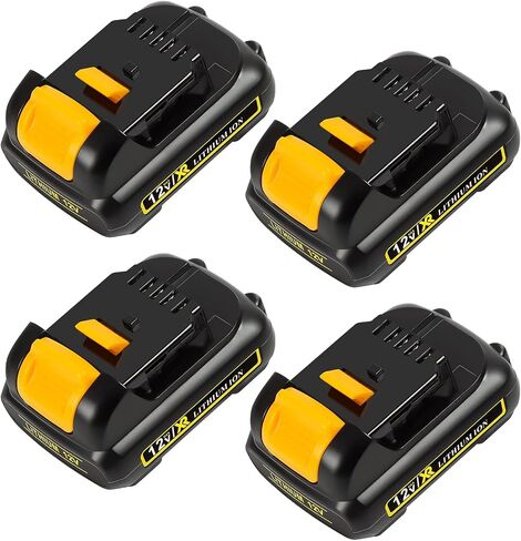 4 حزمة 3.0AH 12V MAX DCB120 بطارية متوافقة مع DEWALT 12V Lithium Battery DCB123 DCB127 DCB122 DCB124 DCB121 استبدال لبطاريات أدوات الطاقة 12 فولت مع حامل البطارية حامل البطارية in Saudi Arabia