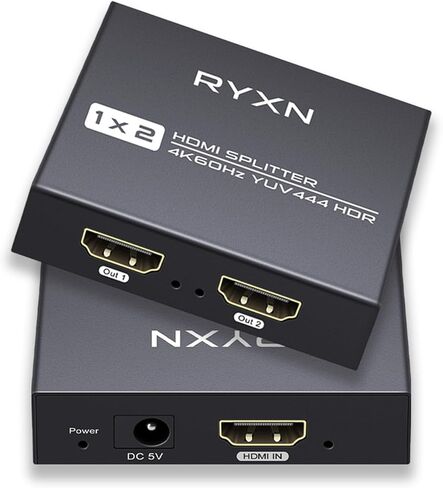 مقسم HDMI 2.0 1 في 4 مخرج 4K 60 هرتز، مقسم HDMI 1x4 يدعم تجاوز HDCP، Dolby Atmos، YUV 4:4:4، HDCP 2.3، EDID، LPCM 7.1، متوافق مع PS5/4/3، Xbox، Roku، Apple TV، Fire عصا، مشغل بلو راي in Saudi Arabia