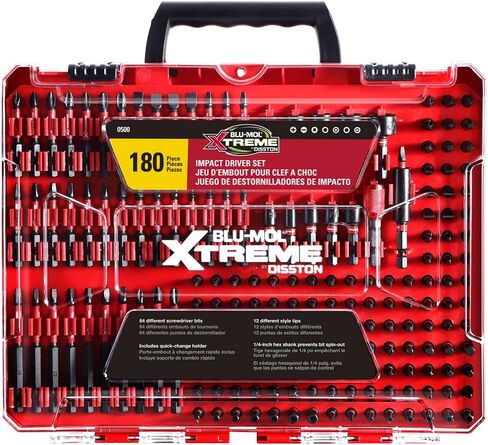 Disston BLU-MOL Xtreme 180 Piece Impact Driver/Screwdriver Bit Set E0100501 in Saudi Arabia