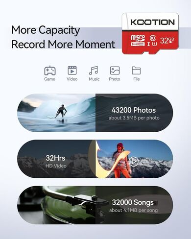 KOOTION 32GB Micro SD Card 5 Pack, Class 10 MicroSDHC Flash Memory Card with Adapter UHS-I, Full HD, C10 TF Card for Smartphone in Saudi Arabia