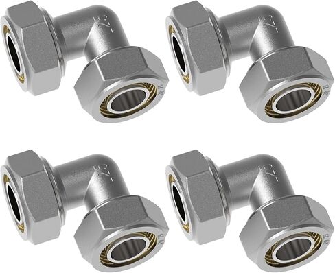 4Pcs 3/4" Nickel-plated Brass Elbow Air Line Fittings for 3/4 Inch Compressed Air Piping System in Saudi Arabia