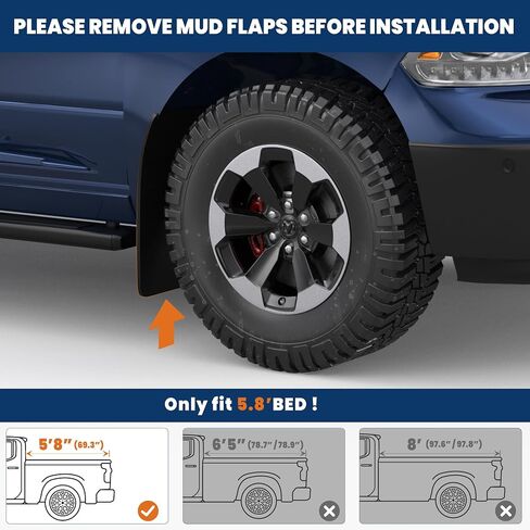 OE Factory Fender Flares متوافقة مع 07-13 Chevy Silverado 1500/07-14 2500HD 3500HD 6.5ft /8.1ft سرير طويل على جانب الأسطول ناعم أسود قابل للطلاء عجلة مضيئة أمامية وخلفية 4 قطع in Saudi Arabia
