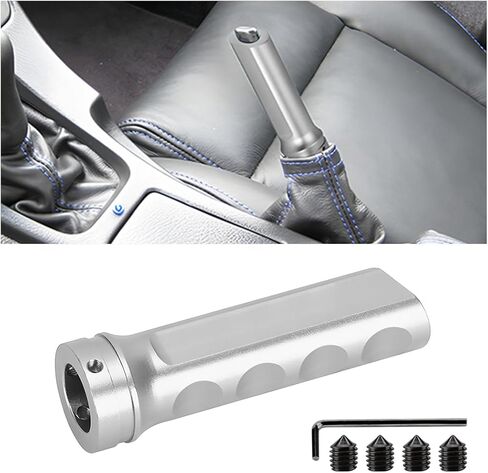 AUCELI Car Handbrake Cover, Universal Aluminum Handle Protector for Brake Lever, Wave Shaped Decorative Hand Brake Sleeve, Auto Interior Accessories in Saudi Arabia