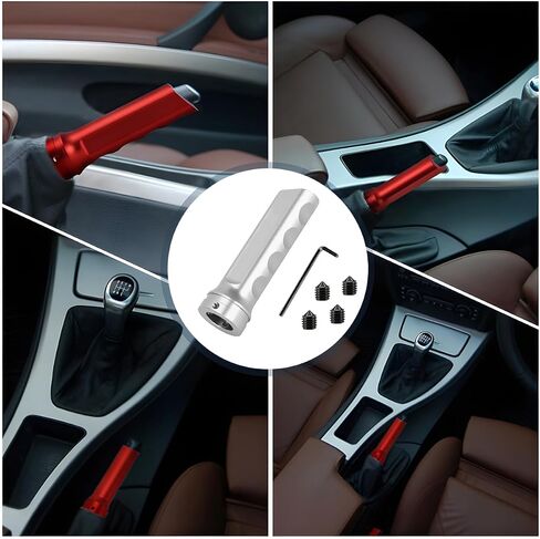 AUCELI Car Handbrake Cover, Universal Aluminum Handle Protector for Brake Lever, Wave Shaped Decorative Hand Brake Sleeve, Auto Interior Accessories in Saudi Arabia