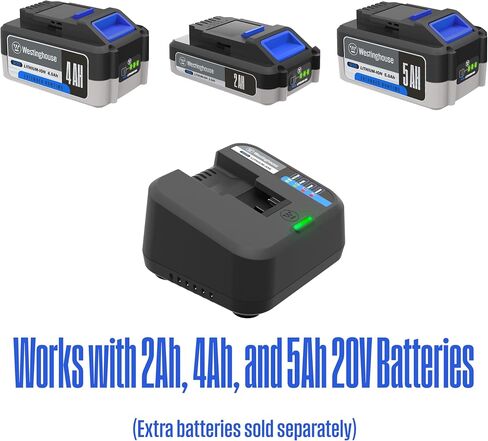 Westinghouse W20V2AMP 20 Volt 2 Amp Fast Charger, 120V, Universal 20V Lithium-ion Battery Charger, Compatible 20V Batteries (W20V2AH, W20V4AH, W20V5AH) in Saudi Arabia