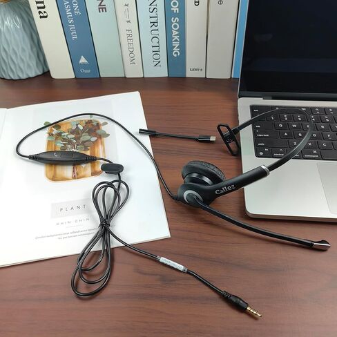 Computer Headset with Microphone Noise Cancelling, 3.5mm Cell Phone Headsets for iPhone Samsung Laptop PC Tablet Skype Webinar Office Business Call Center, Clearer Voice, Ultra Comfort in Kuwait