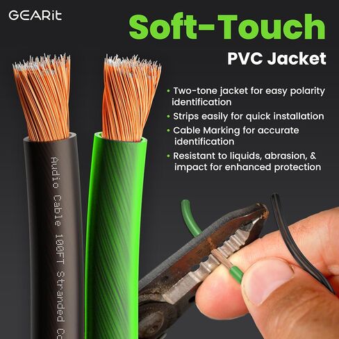 GearIT Pro Series 16AWG Speaker Wire, 16 Gauge Speaker Wire Cable (100 Feet / 30 Meters) Great Use for Home Theater Speakers and Car Speakers, Transparent Black/Red in Saudi Arabia