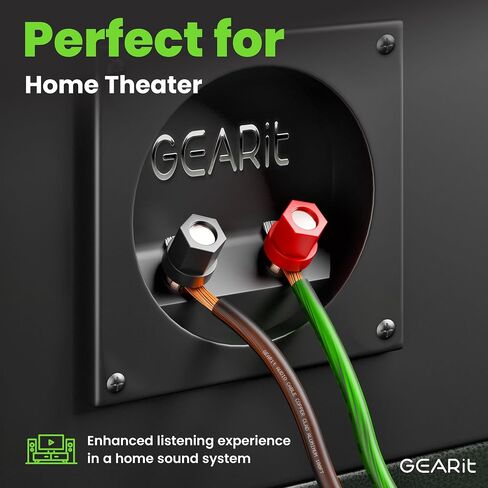 GearIT Pro Series 16AWG Speaker Wire, 16 Gauge Speaker Wire Cable (100 Feet / 30 Meters) Great Use for Home Theater Speakers and Car Speakers, Transparent Black/Red in Saudi Arabia