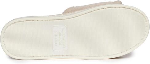 Laura Ashley Open Toe Velcro Band Fluffy Scuff Slippers for Women with Non-Slip Sole, Plush Memory Foam Slippers in Saudi Arabia