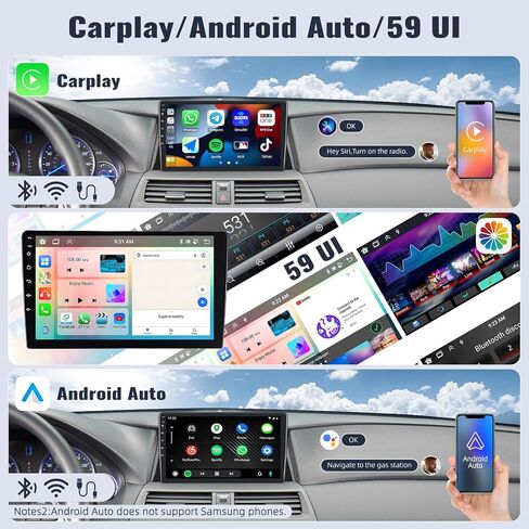 SIXWIN Android Car Stereo for Hyundai Sonata NF 2004-2008 2G+32G مع CarPlay Android Auto Mirror Link 26UI 9 بوصة شاشة تعمل باللمس راديو السيارة بلوتوث نظام تحديد المواقع والملاحة واي فاي HiFi FM راديو SWC كاميرا احتياطية in Saudi Arabia