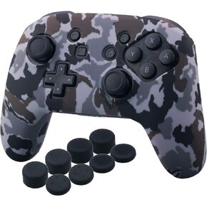 YoRHa غطاء جلدي مرصع بالسيليكون مطبوع فقط لجهاز Nitendo Official Switch Pro Controller x 1 (رسومات جرافيتي جميلة) مع مقابض إبهام احترافية x 8 in Kuwait