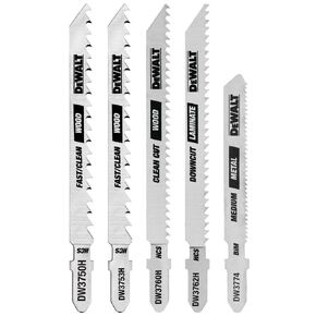 DEWALT Jigsaw Blades Set, T-Shank, 5-Piece (DW3795H)