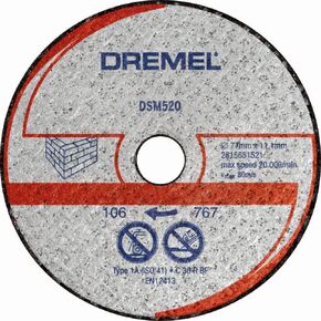 Dremel DSM510 Multifunctional Cutting Disc Multipack, Accessory Set with 3 Cutting Discs 77 mm for Circular Saw for Sawing and Separating Wood and Soft Materials