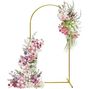 U+U Arch Backdrop Stand Set of 3, Gold Arch Stand for Wedding Birthday Party Bridal Baby Shower Balloon Arch Decoration (7.2FT, 6.6FT, 6FT)