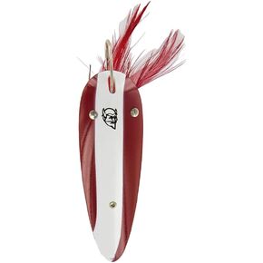 Imp Weedless 15-Red White Chunk Copper Back Fishing Lures, 2/5 oz, Outdoor Fishing Accessories