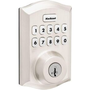 Kwikset HomeConnect 620 Z-Wave Long Ranger Keypad Smart Lock مع إدخال مريح بدون مفتاح ورموز مستخدم قابلة للتخصيص وأمان S2 و SmartStart توفير أسود غير لامع