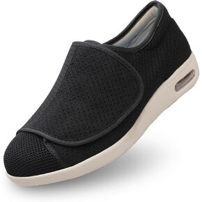 youyun Orthopedic Shoes for Women, Wide Fit Slip On Sneakers for Diabetics, Plantar Fasciitis and Swollen Feet Support, Lightweight Comfort and Breathable (Black) (Size 9.5)