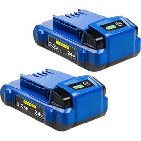 DTK 3.2Ah Replacement for Kobalt 24V Battery Lithium Ion Batteries KB624-03 KB524-03 KB424-03 KB224-03 KB124-03 Compatible with Kobalt 24V Cordless Tool（2Pack）
