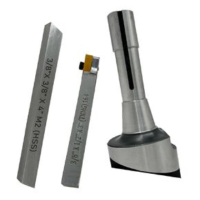 Assorts 2.5" Fly Cutter with R8 Shank (7/16" UNF Drawbar) for Milling Machines – Includes 3/8" Square HSS Tool Bit and Indexable Carbide Insert Tool