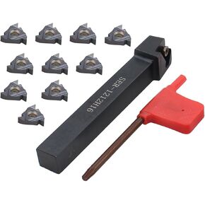ApplianPar SER1212H16 Holder Lathe Threading Turning Tool Set with 10 Pack of VP15TF 16ER AG60 Carbide Inserts and T15 Wrench Kit for CNC Machine
