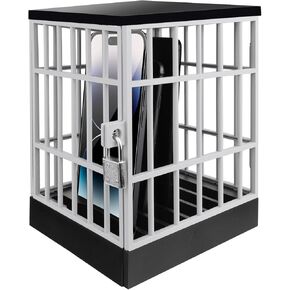 Cell Phone Jail-Phone Cage with Lock and Key, Phone Lock Box, Cell Phone Locker for Classroom/Family